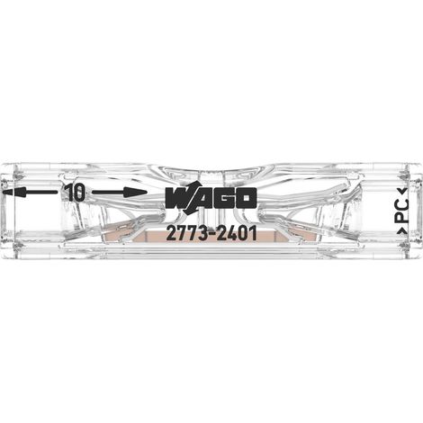 WAGO 2773-2401-100 Morsetto passante flessibile: - rigido: 0.75-4 mm² Numero Poli (num): 1 100 pz. Trasparente (1/5)