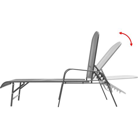 Chaises longues Transat Bain de soleil lot de 2 avec table Acier Anthracite (1/5)