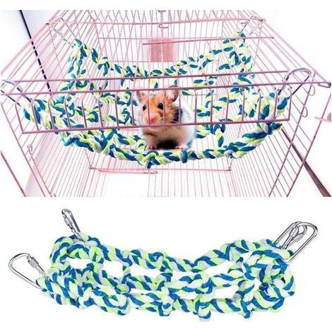 pair Jouet mural pour oiseaux en corde colorée faite à la main, jouet à mâcher en toute sécurité, balançoire pour perroquet, cage, accessoires (1/5)