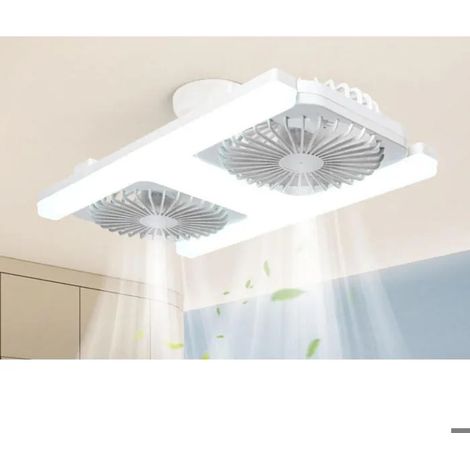 Lampe ventilateur double E27 LED 60W, 3 couleurs de lumière, silencieuse pour chambre et salon VENTILATEUR DE PLAFOND (1/4)