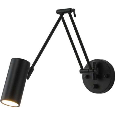 Aplique de pared con brazo telescópico, articulado, giratorio y plegable brillo regulable mediante botón.