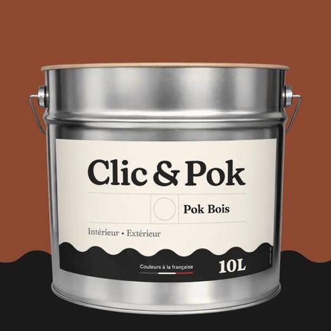 Peinture Bois Extérieur – POK BOIS - 10L - RAL 8004 - Brun cuivré- Résistante aux intempéries - Ne s'écaille pas
