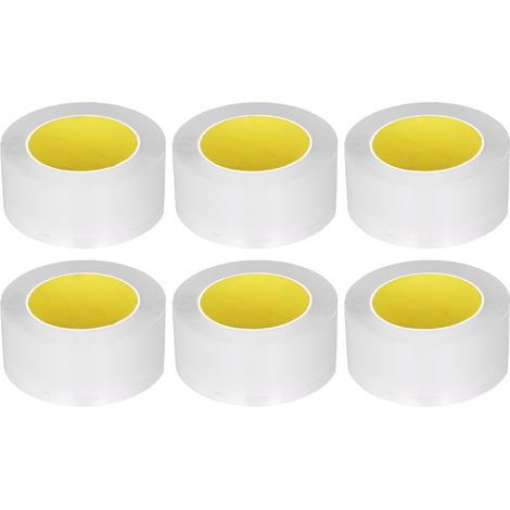 6 rouleaux de ruban adhésif Double face, épaisseur 0.1mm, largeur 50mm, longueur 5m, adhésif Transparent pour suspension d'images (1/5)