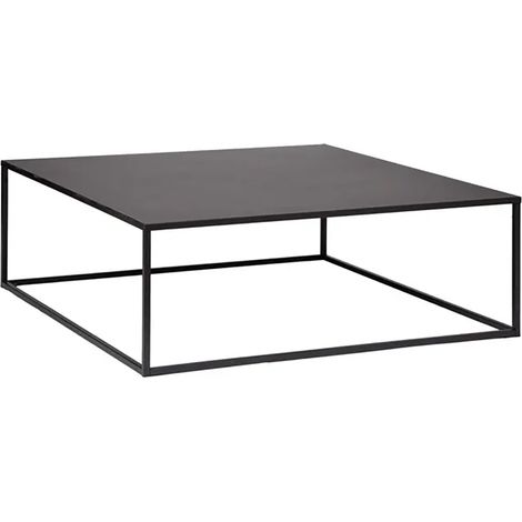 Table Basse Carrée en métal noir - Longueur 100 x Profondeur 100 x Hauteur 36 cm (1/5)