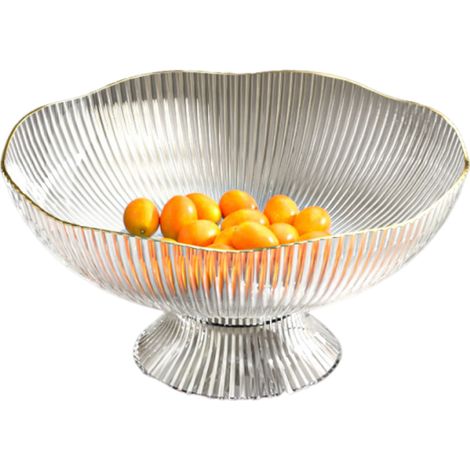 Assiette à fruits égouttée avec base, idéale pour le salon ou la table basse. Assiette légère et élégante en PET pour bonbons et collations. (1/5)