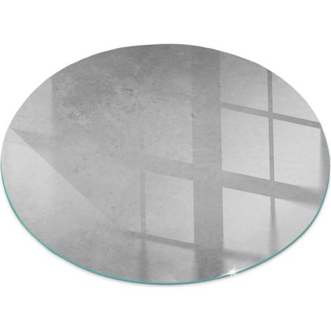 Plaque ronde en verre Cheminée Protecteur de Sol Sous la Cheminée Verre Trempé Protection Thermique Texture de béton avec effet Ronde fi 80 (1/5)