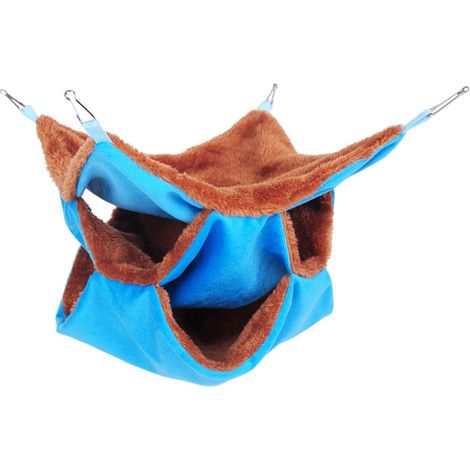 Hamac Pour Cage - Tissu Respirant Avec Crochets Métalliques - Pour Lapin Nain, Hamster, Souris, Furet, Écureuil, Rat, Cobaye Et Autres Petits Animaux - 1 Pièce (1/5)