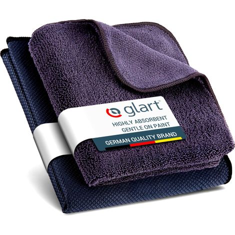 Lot de 2 Chiffons Microfibres 60x40 cm et 32x32 cm pour Cuisine Brillante, Verre, Meubles sans Peluche, Doux pour Surfaces laquées lavables, durables et efficaces (1/2)