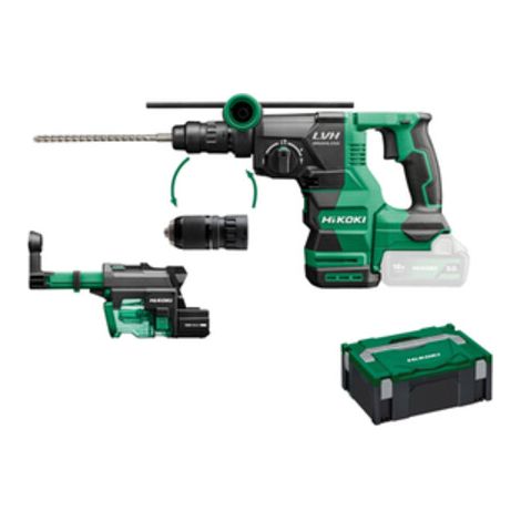 Perforateur-burineur sans fil (SDS-plus) HiKOKI DH1826DC Basic (HSC II) + système d'aspiration des poussières (1/2)