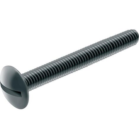 Vis à métaux tête ronde large, Poêlier fendue inox - Longueur: 50 - Qualite Inox: A2 - Diamètre: 6