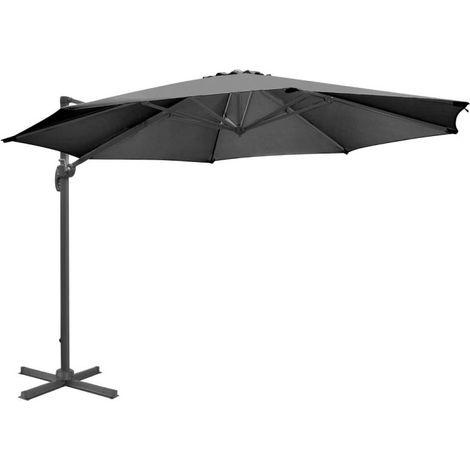 Parasol déporté professionnel Venice noir 3,5 m - BOLERO (1/5)