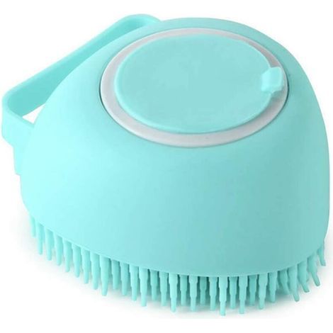 Cepillo de baño para perros, cepillo de aseo para perros, peine de baño para mascotas, peine de silicona para eliminar el pelo para masaje, spa, herramienta de limpieza y aseo de mascotas, azul (1/4)