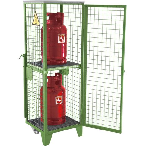 Bauer Gasflaschen-Depot GFD-R 2, Resedagrün, 2 Türen, Drahtgitter für 2x 11 kg-Gasflaschen