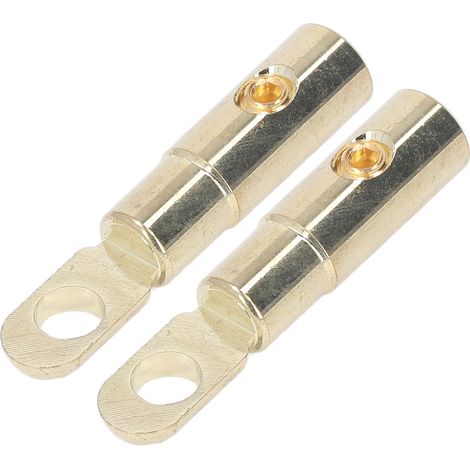 Paire de cosses à joint torique pour batterie, en laiton plaqué or, haute précision, sans soudure, modification audio, calibre 8 GA pour câbles de 8 à 10 GA. (1/5)