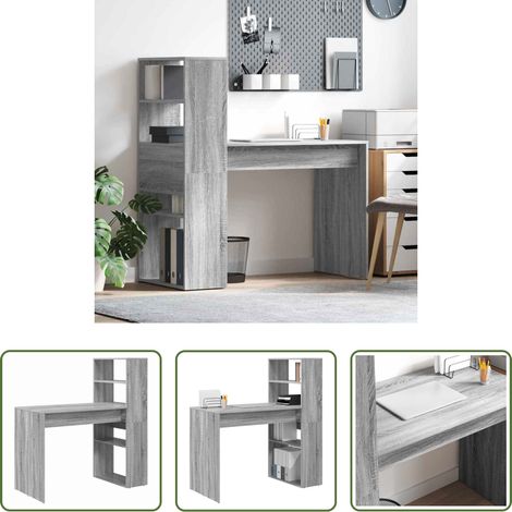 Bureau en bois d'ingénierie - Bureau Gris Sonoma 113 x 54 x 120 cm Bois d'ingénierie (1/5)
