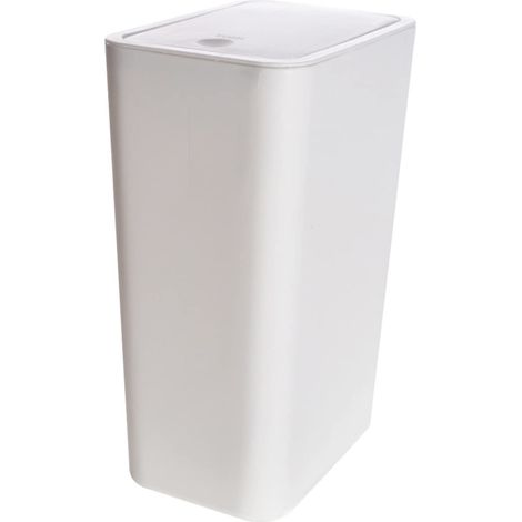 Poubelle à Pression Carrée Grosse Taille 25x17,8x34 Cm Plastique Blanc Poubelle Avec Couvercle Usage Domestique (1/5)