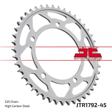 Piñón trasero de acero JT R1792-45, 45 dientes, tamaño 525 (1/2)
