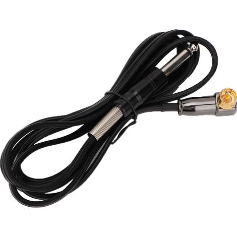 Cordon RCA coudé silicone souple 1,8m pour machines à tatouer - Connecteur clip angle droit, noir, fil de raccordement robuste pour poste de tatouage (1/5)