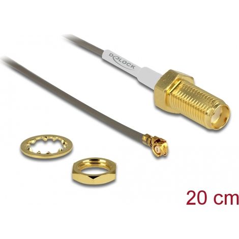 Delock antenna cable sma jack bulkhead  mhf/u.fl-lp-088 compatible plug 200 mm 1.37