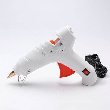 Pistolet à colle thermofusible européen fait à la main, pistolet à colle chauffant de qualité industrielle, 17.5x14cm, blanc (1/5)