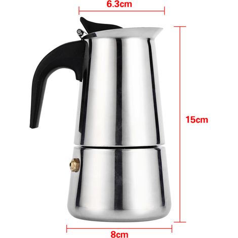 Italienische Moka-Kaffeekanne aus Edelstahl, 100 ml, für den Herd (1/5)