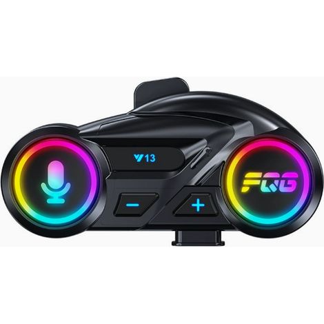 Écouteurs pour casque de moto HK&HankeY13 - Bluetooth 6.0  Double connexion, réduction de bruit, autonomie de 20 heures, assistant vocal, étanche - Compatibles avec tous les casques (1/5)