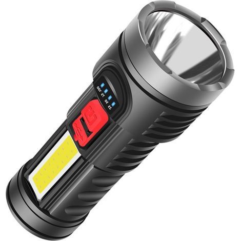 Lampe de poche rechargeable USB lumière douce lumière latérale pour la randonnée, la pêche, le camping en plein air (1/5)