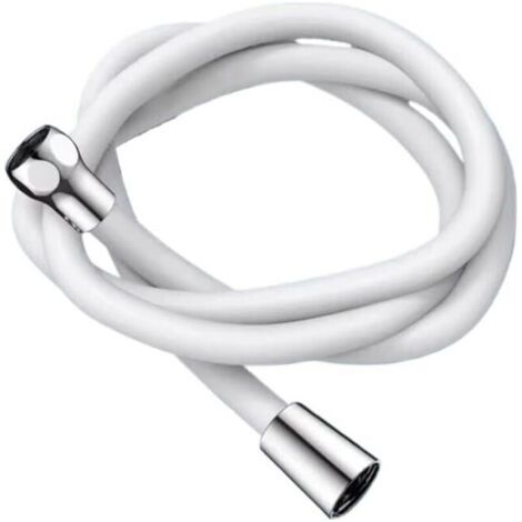 Tubo doccia in silicone da 1,5 m, flessibile e pieghevole, antideflagrante e a tenuta stagna, accessorio per rubinetto doccia, bianco, 2 cm