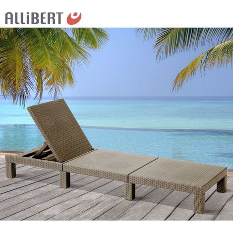 Allibert Mississippi Sunlounger Cappuccino Sonnenliege Gartenliege Polyrattan (1/3)