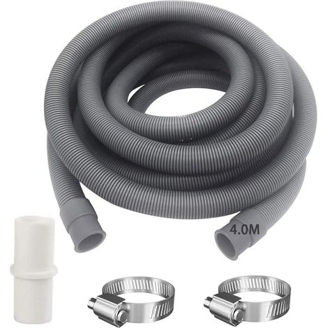 Tuyau de vidange pour machine à laver, rallonge de tuyau d'évacuation pour lave-vaisselle, flexible de drainage 4 mètres (1/5)