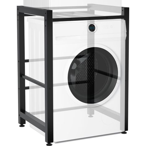 Estante para lavadora – soporte metálico negro capacidad de carga 300 kg 100008372