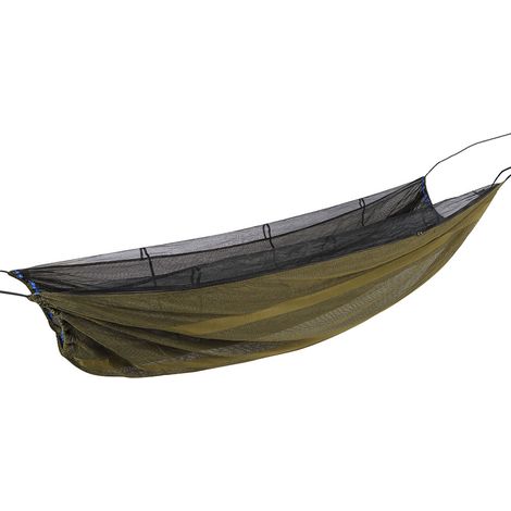 Hamac de camping individuel portable anti-moustiques pour le camping, la randonnée et la survie - Vert foncé (1/5)