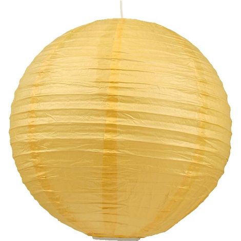 Abat-jour sphérique en papier cocon Ø50cm jaune pour chambre d'enfant Candellux