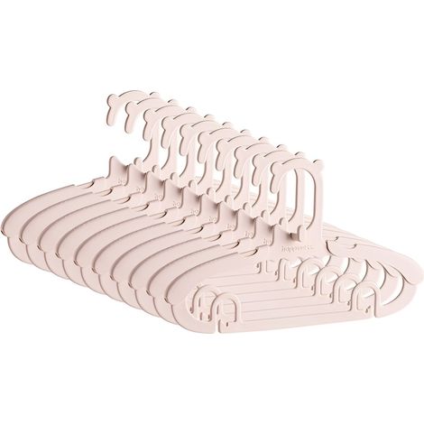 Lot de 10 cintres pour enfants, adaptés au séchage et au rangement des vêtements de bébé, 28 x 16,7 cm, rose (1/5)