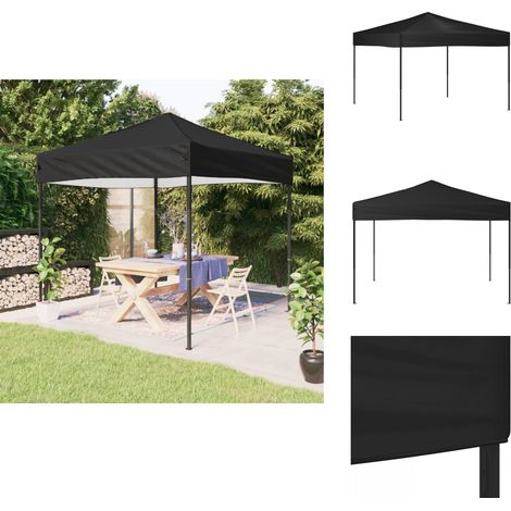 Tente de réception pliable Noir 3x3 m - Tente Pliante - Gazebo - Parasol - Abri Extérieur - Tonnelle (1/5)