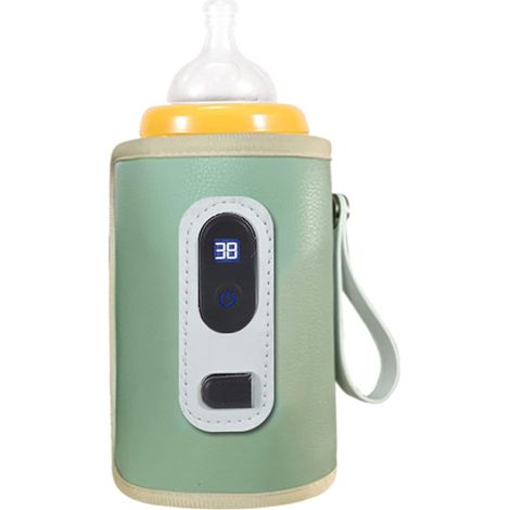 Chauffe-biberon, écran LCD, température réglable, imperméable, chauffe-biberon de lait Portable pour voyage, avion et utilisation de voiture (vert) (1/5)