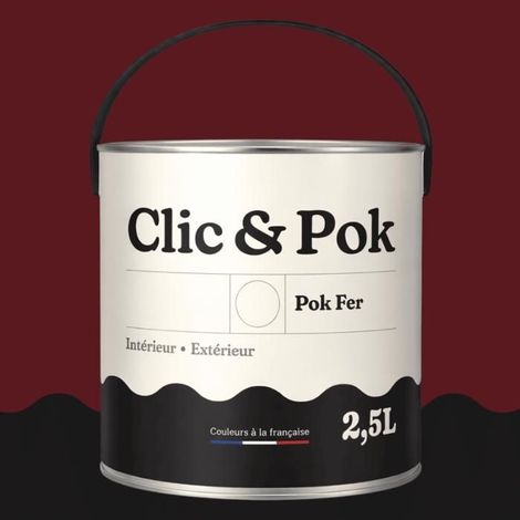Peinture Fer Antirouille – Métal Extérieur Intérieur, Satinée, Protection Rouille - 2,5L - RAL 3005 - Rouge vin