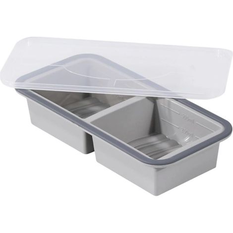 Plateau De Congélation De Cubes De Soupe Avec Couvercle, Conception Antidérapante Sûre, 14,5x29,5x6cm, Moule De Congélation Des Aliments, Plateau De Préparation De Cuisson, Matériau En Silicone Portab