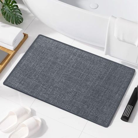 1 Tapis De Bain 50x80 Cm Antidérapant Absorbant Séchage Rapide Pour Douche Lavabo (1/5)
