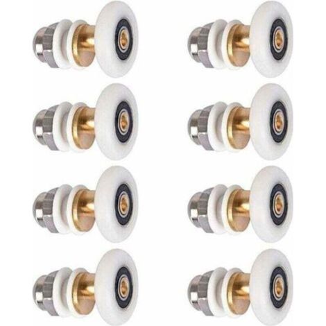 8 Pieces 25mm Shower Door - Roller Caster Wheel for Shower Door Sliding Casters Door Roller Replacement Wheel (1/4)