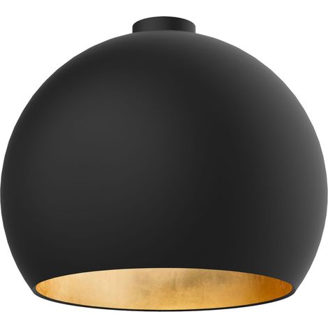LUMICOM  JOE Plafoniera, 1X E27, max 42W, metallo, nero opaco/foglia oro, D.40cm