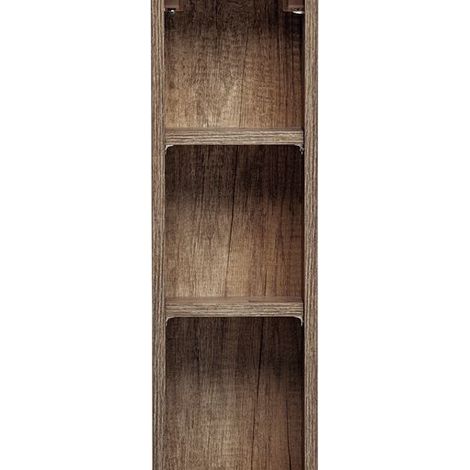 Meuble en bois avec 2 étagères Rosario Oak - Marron - H 65 x L 20 x P 15 cm - Livraison gratuite