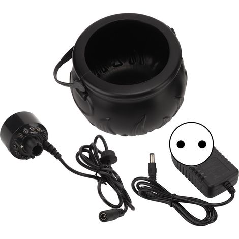 Lampe d'ambiance portable Halloween - Pot noir effrayant avec lumière atomisée - 100-240V prise UE (1/5)