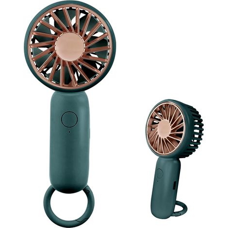 Mini-Handheld-Ventilator, leistungsstarker Desktop- mit Schnalle, leichter USB-Ventilator, geeignet f ür modische Frauen, Männer, Innen - und außenbereiche (Bleu) (Green)