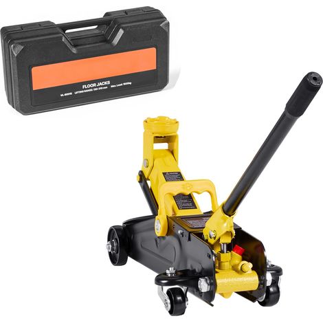 Cric hydraulique profil bas 1,5T, levage 130-310mm, pompe rapide, coffret de rangement, acier robuste pour voitures sport et berlines (1/5)