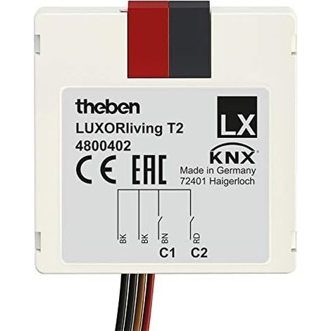 Theben LUXORliving T2 2-fach Binäreingang-Tasterschnittstelle, weiß (1/2)