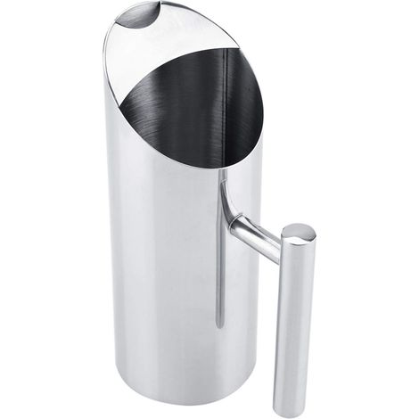 Jarra de agua con parabrisas, de acero inoxidable, ideal para té helado, ideal para el hogar, la oficina y el hotel (vaso recto de 1 litro).