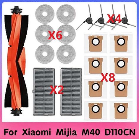 Pièces de rechange compatibles avec Xiaomi Mijia M40 D110CN : accessoires, consommables, chiffon de nettoyage, sac à poussière, filtre HEPA. (1/5)