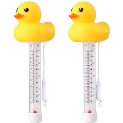 Lot de 2 Thermomètres Flottants pour Piscine avec Motif Canard Jaune – Précis, Incassable, avec Corde – Pour Aquarium Intérieur et Extérieur (1/5)