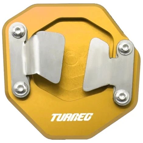 (Or) Compatible avec Aprilia TUAREG 660 2021-2022 - Accessoires moto - Extension de béquille latérale en aluminium CNC - Patin de béquille élargi maxpower (1/4)